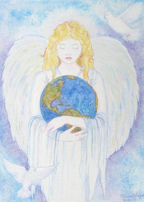 Inspiration in action - Angel holds the earth safe